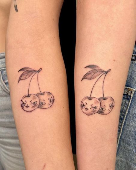 Matching Sisters Cherries Tattoo