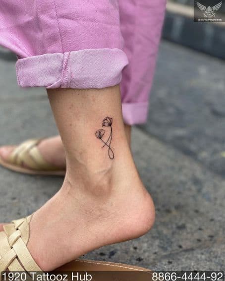Minimal Floral Infinity Tattoo