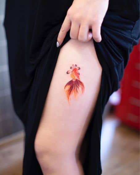 Minimalist Goldfish Tattoo