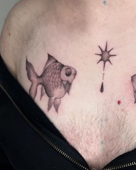 Moor Goldfish Chest Tattoo