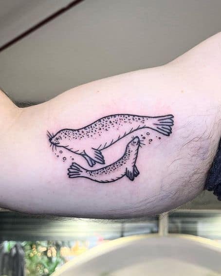 Mummy and Baby Seal Tattoo