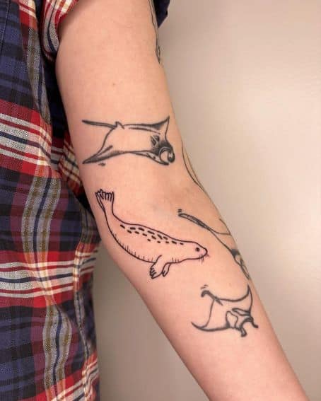 Nautical Themed Seal Tattoo