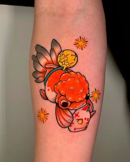 Neo Traditional Goldfish Tattoo