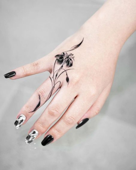 Oriental Iris Tattoo on Hand