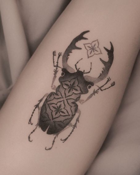 Oriental Style Beetle Tattoo