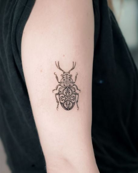 Ornamental Beetle Tattoo Design