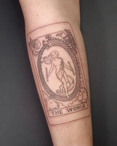 Ouroboros Snake Tattoo and The Four Evangelists in The Corners