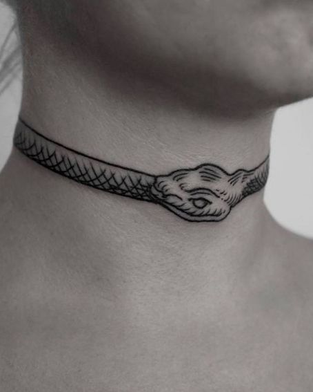 Ouroboros Tattoo Design on Neck