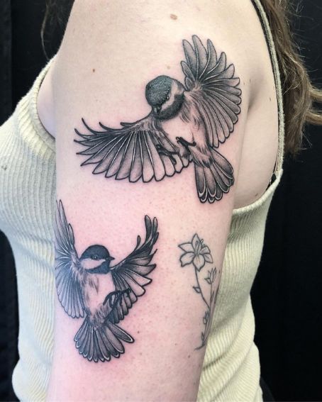 Playful Chickadee’s Tattoo