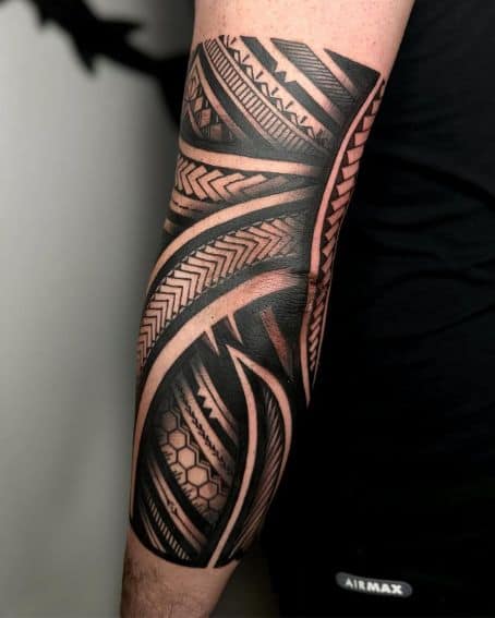 Polynesian Tattoo on Elbow