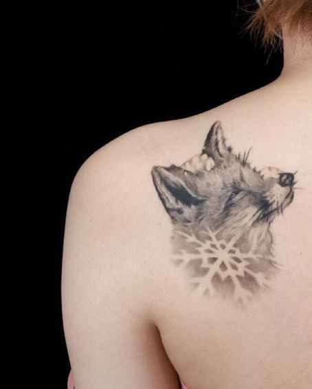 Raccoon Tattoo on Back Shoulder