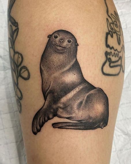 Realistic Fur Seal Tattoo