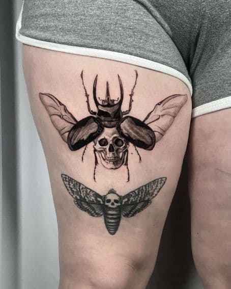 Scary Beetle Tattoo Design