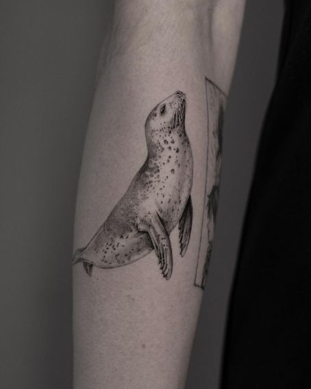 Seal Tattoo on Leg