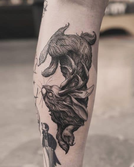 Shading Jackalope Tattoo