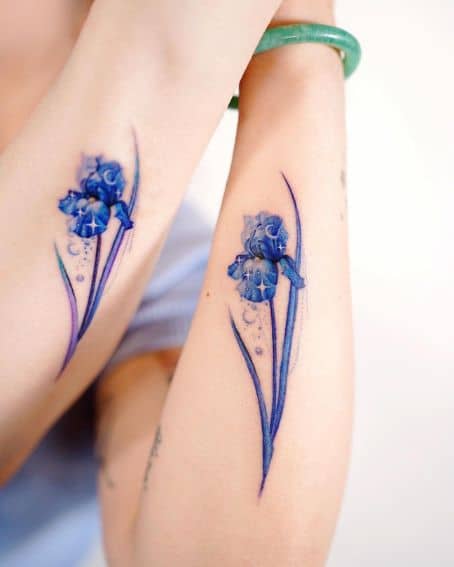 Sisters Iris Tattoo on Hands
