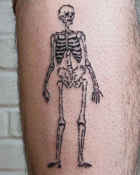 Skeleton Tattoo on Leg