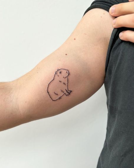 Small Capybara on Inner Arm Tattoo