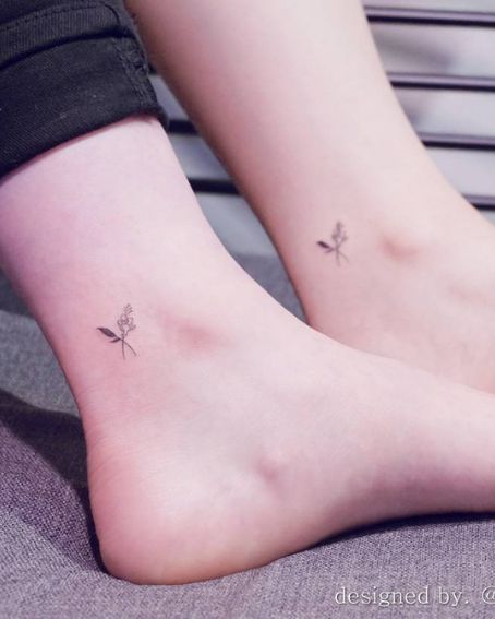 Small Friendship Freesia Tattoo on Ankle
