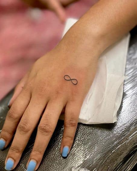 Small Infinity Tattoo on Back Hand