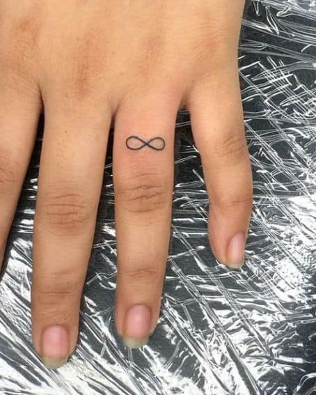 Small Infinity Tattoo on Finger