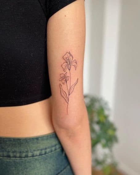 Small Iris Flower Tattoo Design