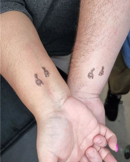 Small Matching Footprint Tattoo