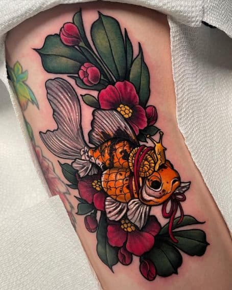 Snail and Goldfish Tattoo