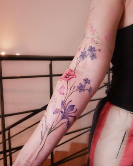 Spontaneous Poppy Flower Tattoo on Arm