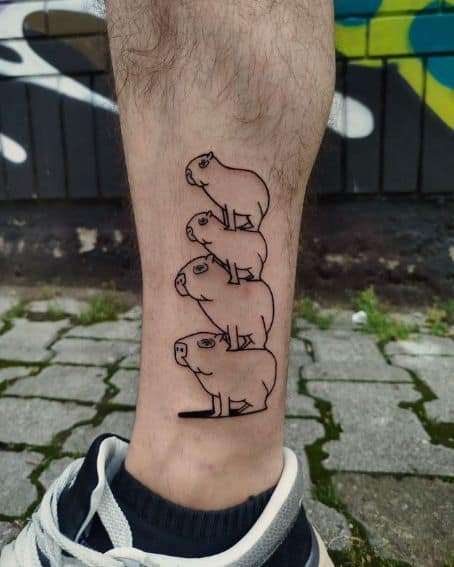 Stacking Capybara Tattoo