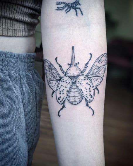 Stag Horn Beetle Tattoo Design