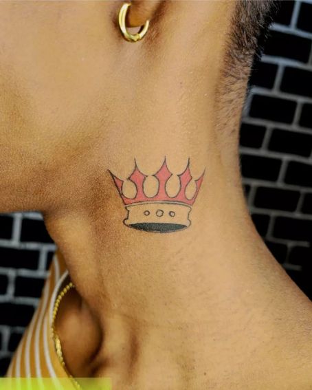 Stunning Crown Neck Tattoo