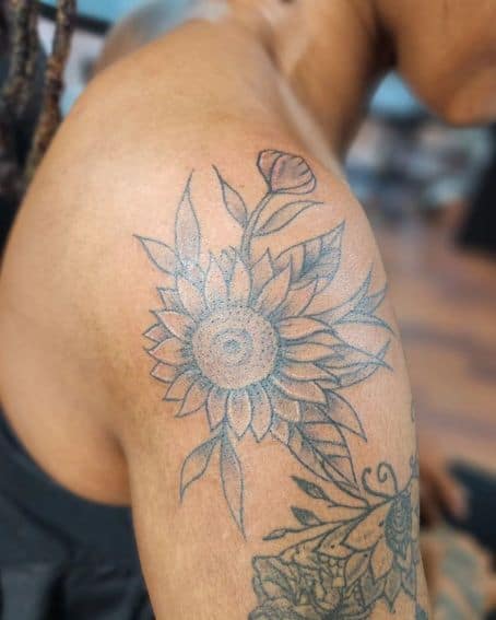 Sunflower Shoulder Tattoo