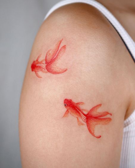 Swimming Goldfish Tattoo