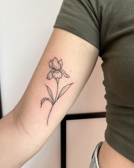 Tiny Fineline Iris Tattoo Design