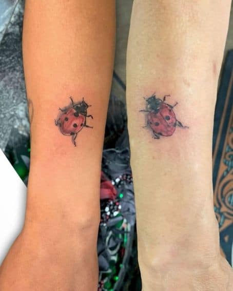 Tiny Matching Ladybugs Tattoo