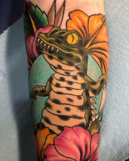 Traditional Alligator Tattoo