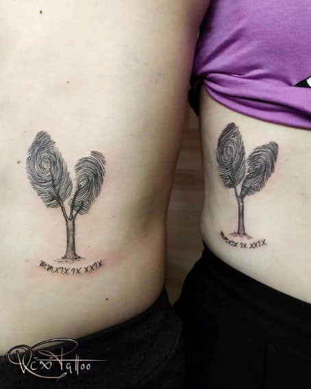 Tree Shape Fingerprint Tattoo