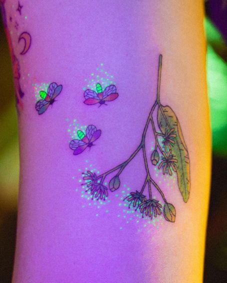 UV Fireflies Tattoo Design