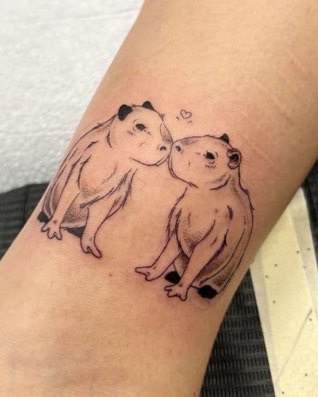 Valentine’s Capybaras Tattoo
