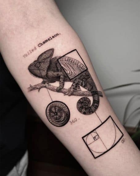 Veiled Chameleon Scientific Tattoo