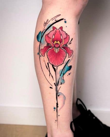 Watercolor Abstract Iris Tattoo