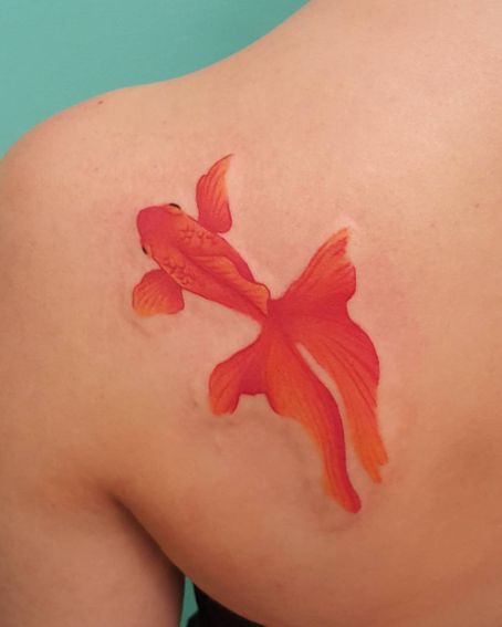 Watercolor Goldfish Tattoo