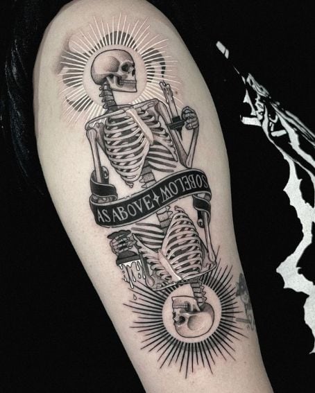 Wonderful Skeleton Tattoo Design